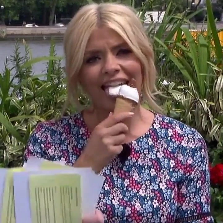 Holli willoughby licking Ice cream slo mo