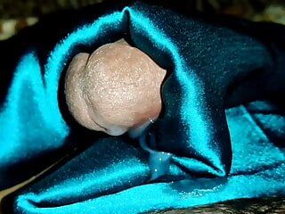 Sperma op satijnen zijdeachtig blauw pak Salwar van verpleegster (72)