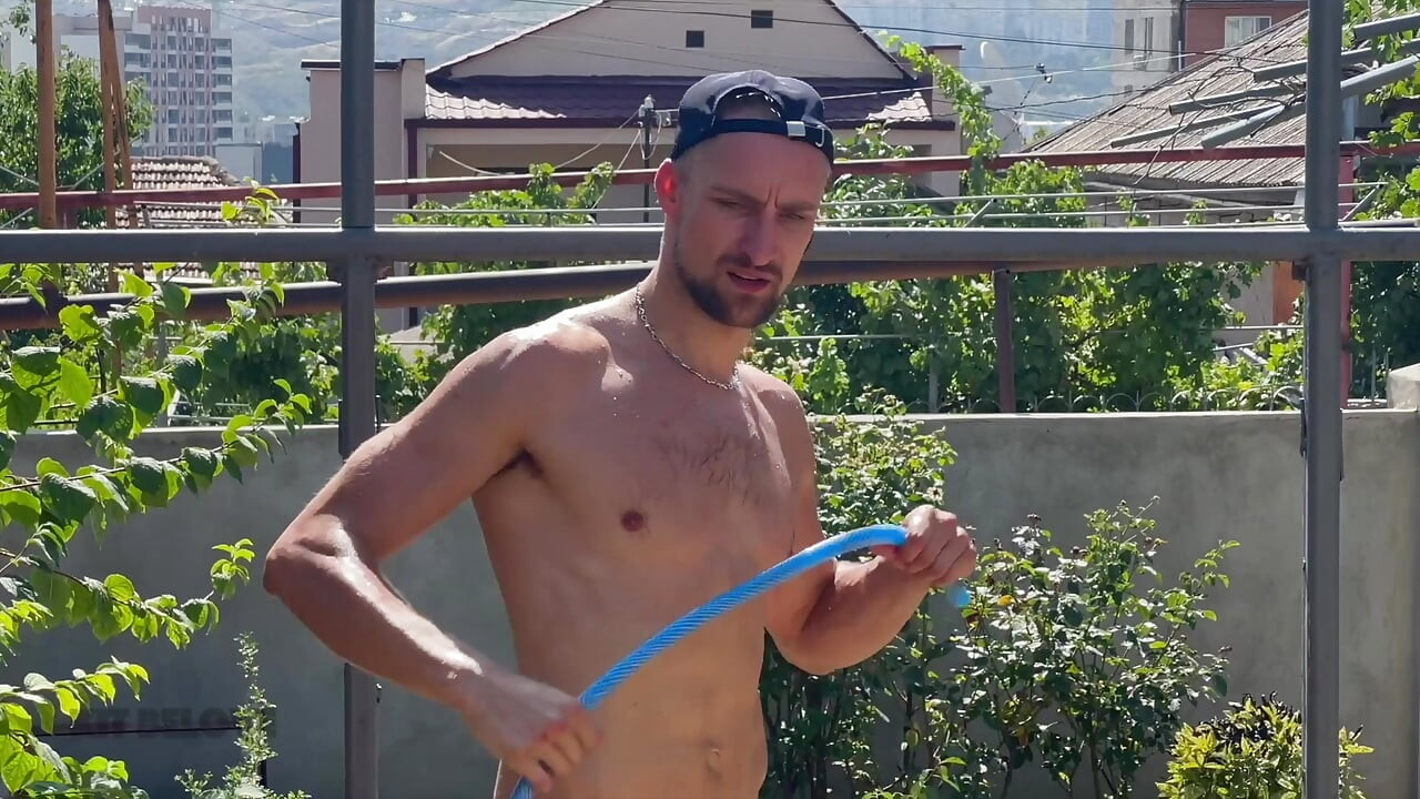 Hot gardener fucked his owner's son with his big cock while working