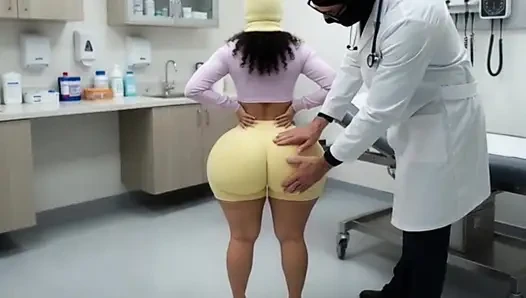 Petite Big Ass in Tight Yellow Shorts and Yellow Thong