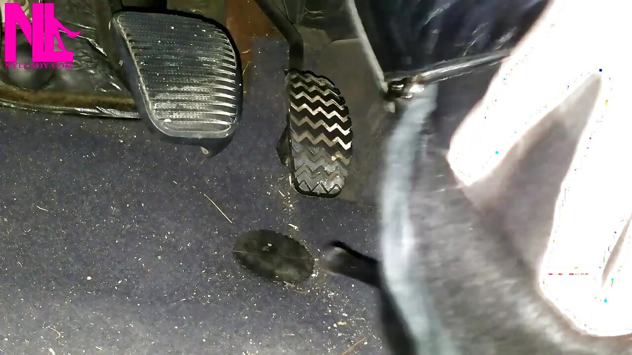 Pedal Pumping and Unzipping My Black Leather High Heeled Boots