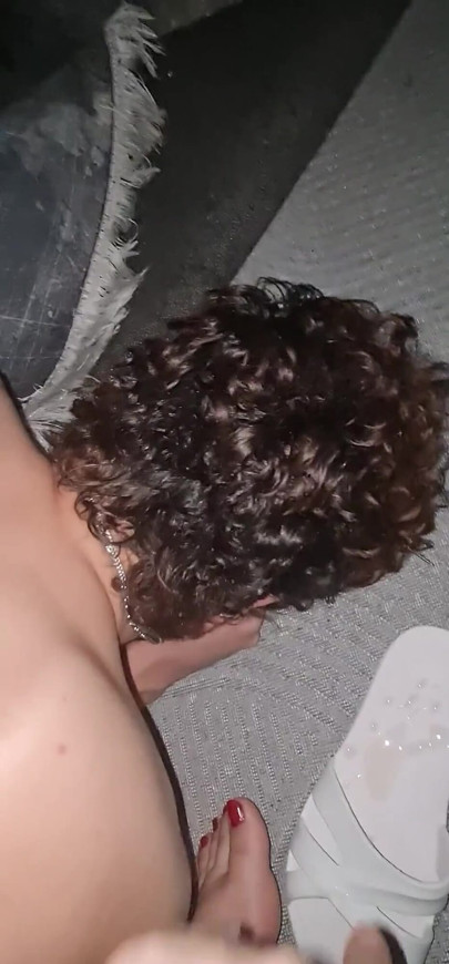 My Cuckold Slave Cum on My Slipper
