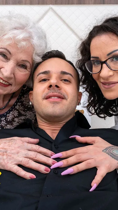 Natasha Ink Brought Over an Old Granny to Join Them for a Anal Threesome!