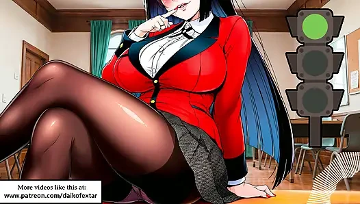 Green light, Red Light with Yumeko from Kakegurui. English voice. JOI hentai.