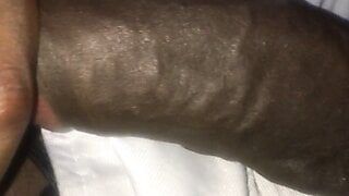 TEASING AND STROKING MY BIG BLACK DICK FOR YOU - RUBBING BBC - STROKING BIG BLACK DICK HEAD