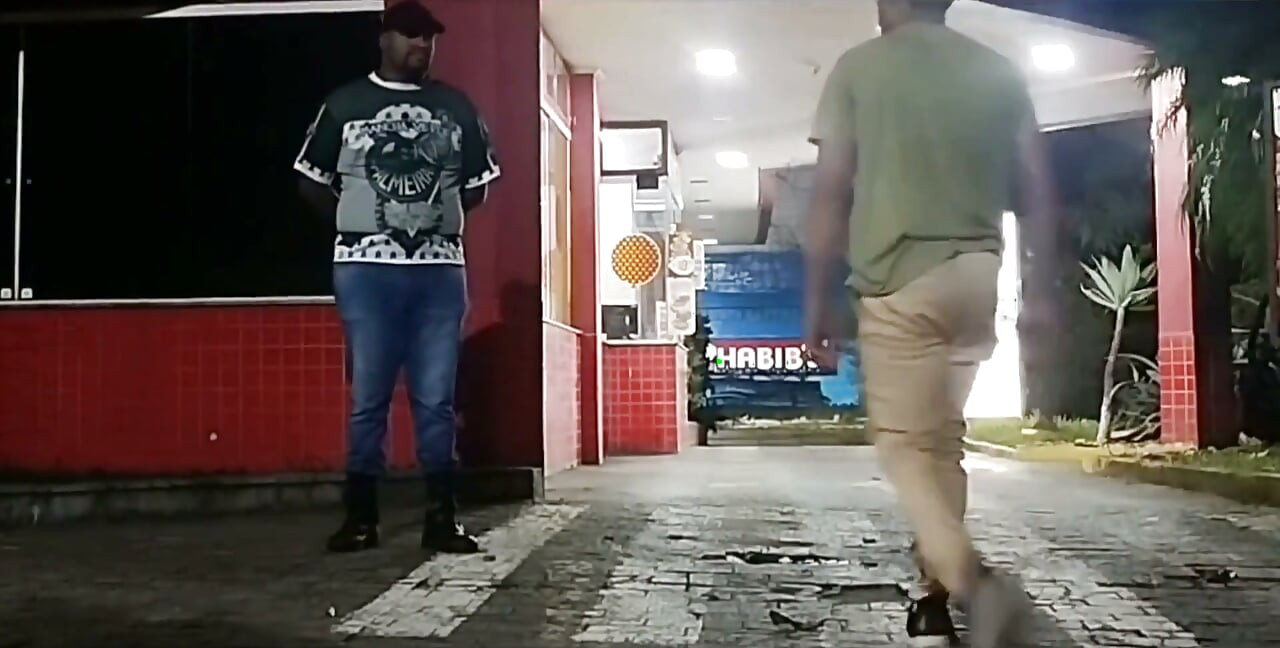 Fast Food Security Guard Paying for a Blowjob From a Well-endowed Customer.