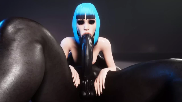 Gentle penetration into the pussy of a beautiful hentai lady