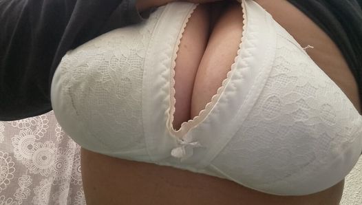 Touching my tits at work