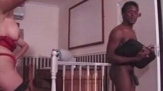 Busty British MILF gets black cock anal!