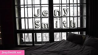 Jeny Smith invited a guy in a mask to use him as her sex toy