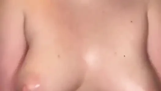Rubbing My Oily Big Tits