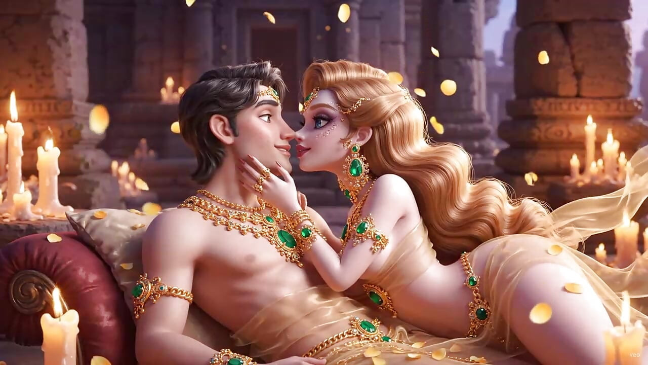Intense Close-Up Kissing Desi Couple - Gold Jewelry Wali Sexy Indian Girl Aur Muscular Boy Ki Full Passion