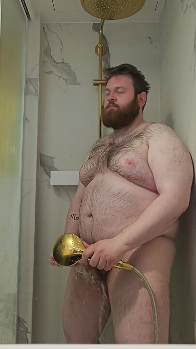 Chub showering in Poland