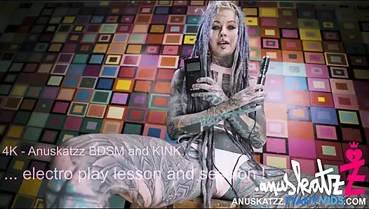 Extreme Solo Electro Play in Latex Harness BDSM Session