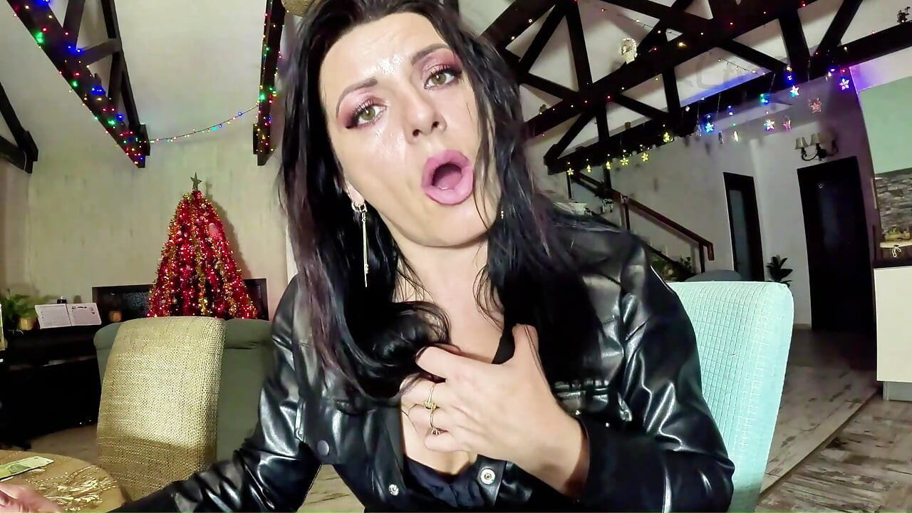 Leather Smoking Mistress Controls Your Cock. POV JOI Dirty Talk and Smoke Humiliation
