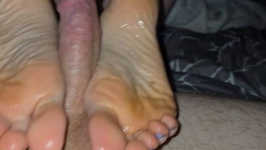 I'll use any part of me including my feet if it means I get cum