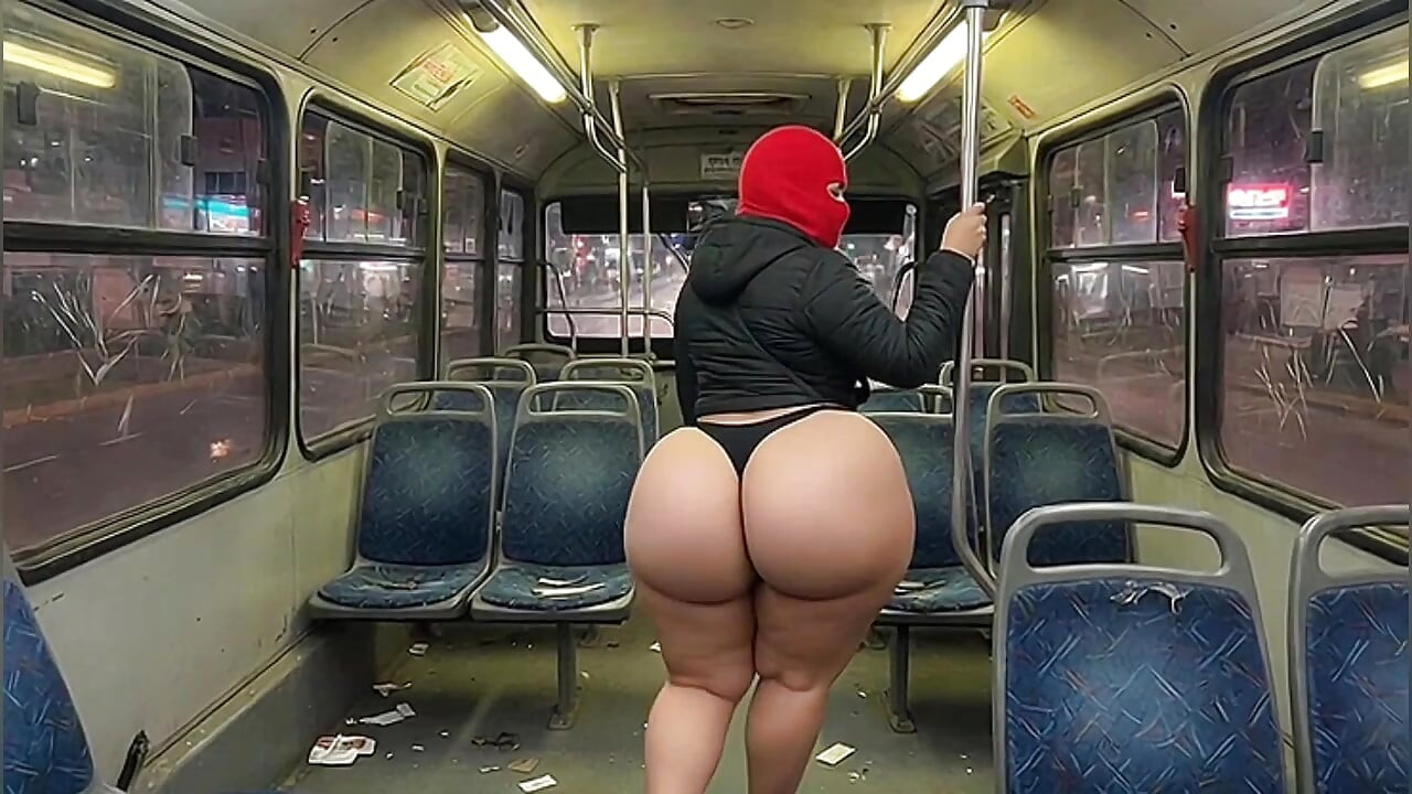 Menina rabuda de leggings rosa no ônibus tira para fio dental rosa