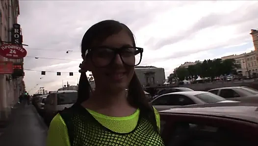 A giant cock for the girl with the giant glasses!