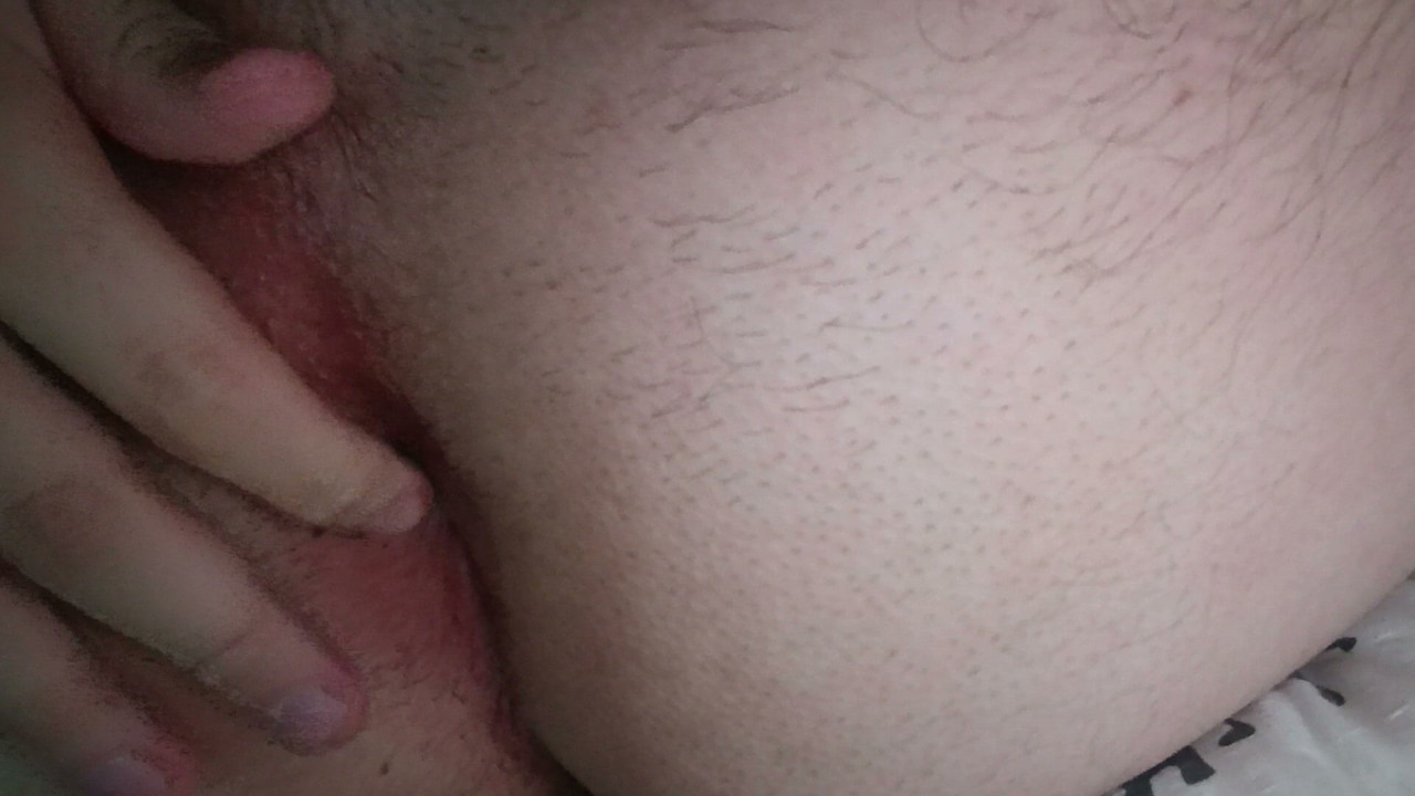 young guy fingers his tight pink hole