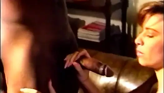 Nyepong kontol besar pria kulit hitam, ngentot memek berbulu dengan posisi dogging