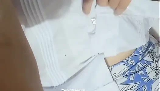 18-year-old College Girl Touches Her Vagina in Her Room