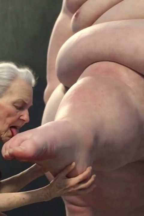 90 Year Old Granny Sucking Obese SSBBW Toes - Extremely Horny Foot Play