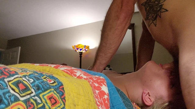 Throatfucking blonde trans