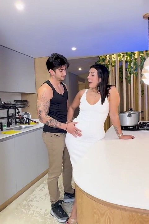 A Beautiful Latina MILF Comforts Her Stepson by Riding His Huge Cock with Her Round Ass