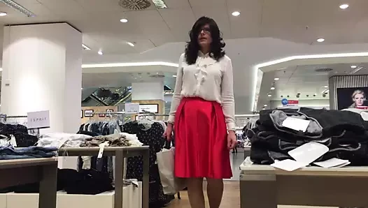 short red satin skirt