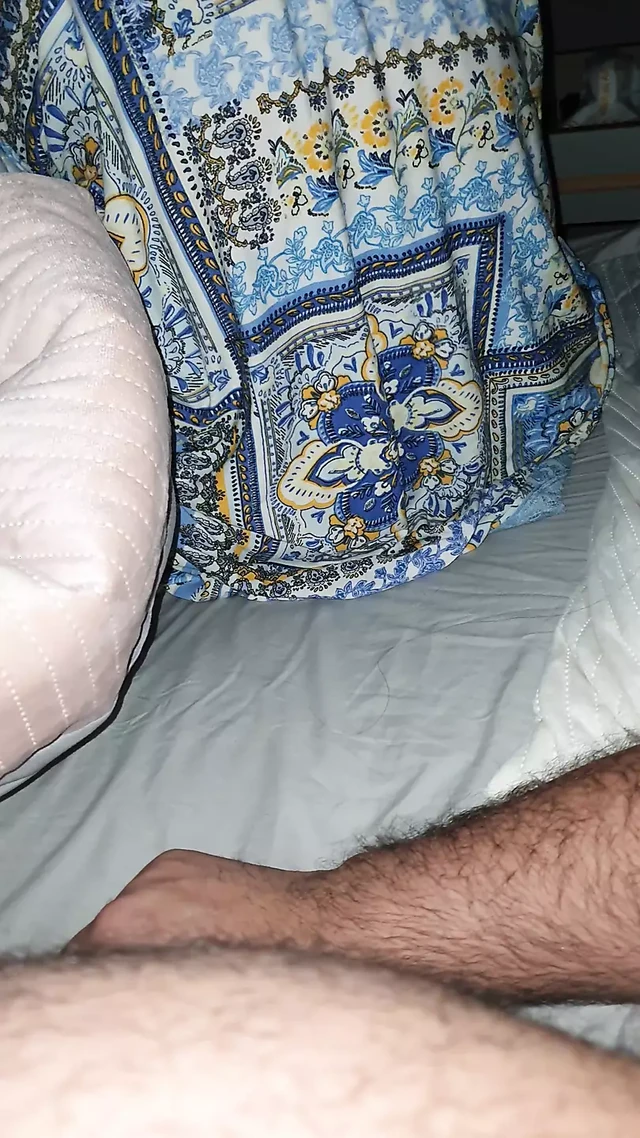 Step mom grabs step son dick head and handjob