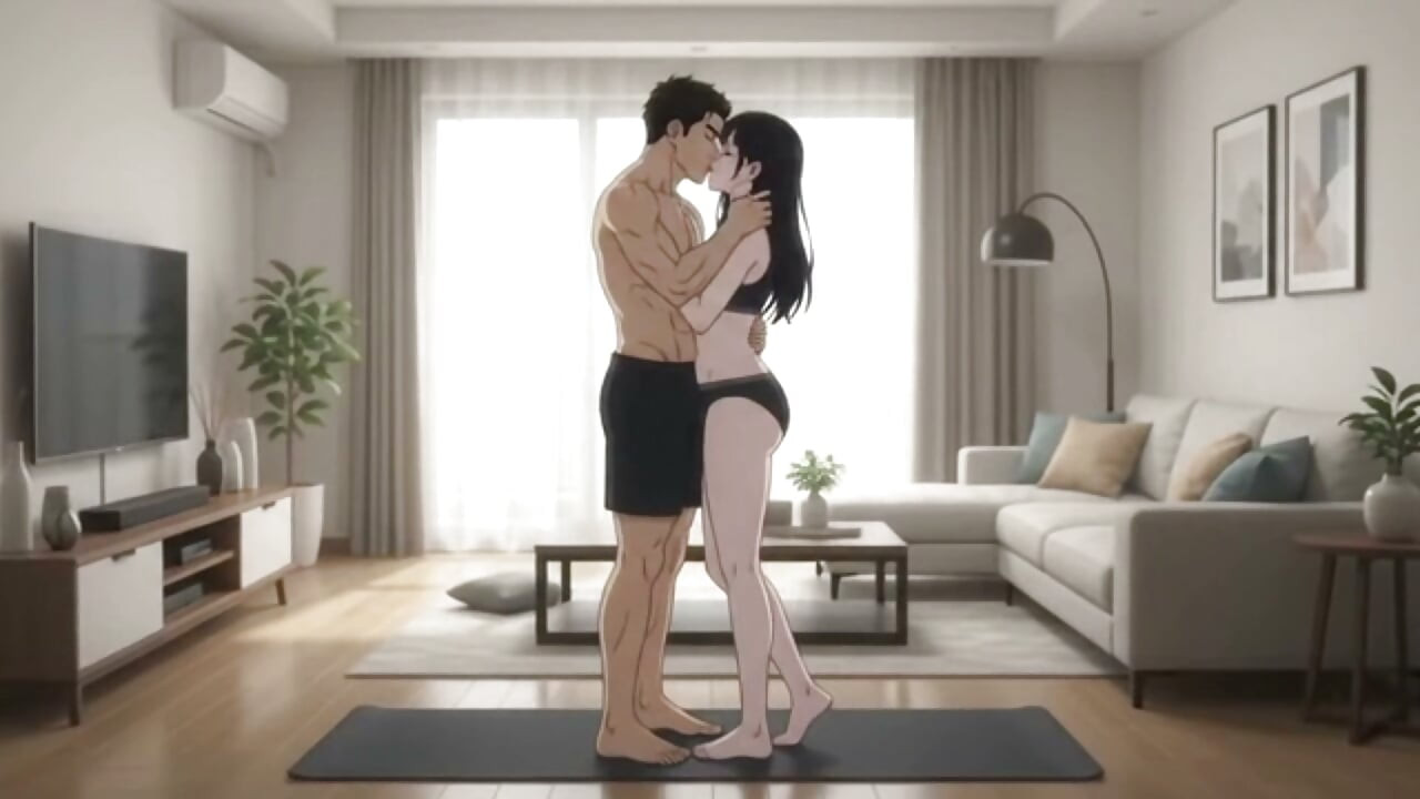 Cewek sange ini mergokin aku lagi olahraga dan menghukumku dengan nyepong kontolku