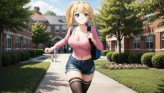 YA PROFESOR! Mahasiwi nakal ini lagi asik ngentot dildo ukuran XL