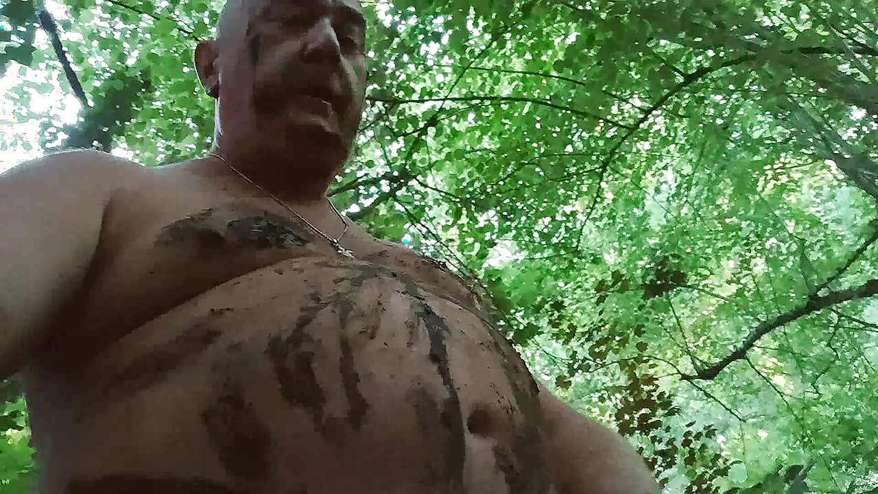 Super nice chubby PIG, good fat piss drinker, also plays with his big cock and mud by the river!