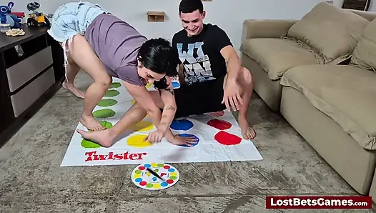 A Strip Twister game with Rafaela and Igor turns hardcore