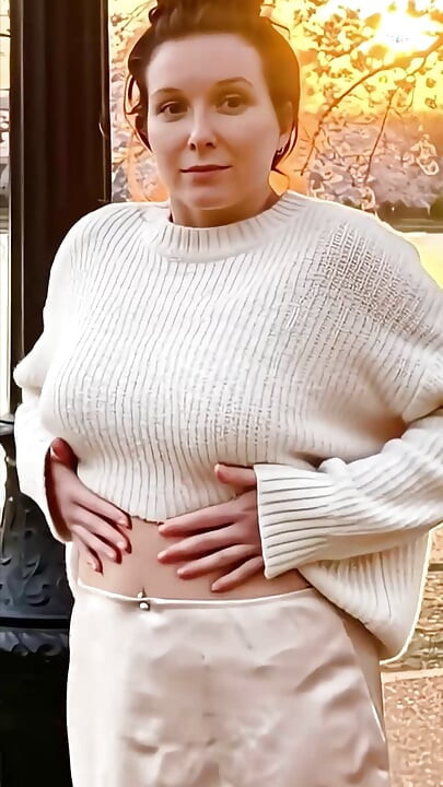 I grabbed my big tits and played with them in many sweaters for my 63f lesbian roommate I wanted to scissor lick and 69 her