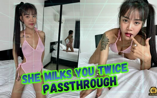 Cewek itu ngocok kamu sampai crot dua kali dalam passthrough vr