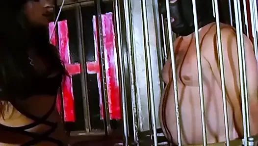 Mature Brunette and Blonde Dominate Bound Men