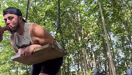 Finding that secret spot in the woods for Dad and Son to fuck