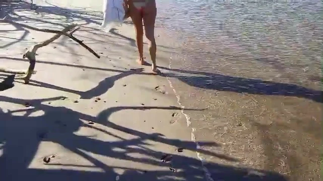 Brazillian couple having fun on the beach Part 2