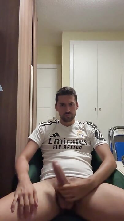 Straight Soccer Guy Jerking off Busts a Huge Load