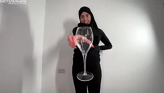 Hijabi Slut Drinks and Sucks White Cock During Ramadan