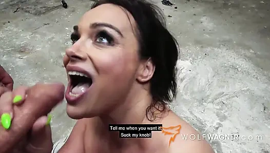 Risky Hot Sex in Abandoned Place with Naughty Brunette Milf