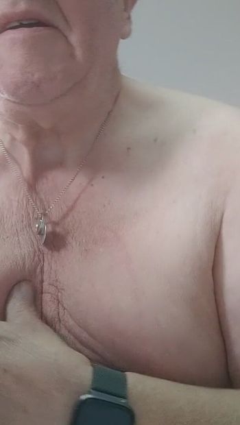 My tits and stiff nipples with marks of my belt on them