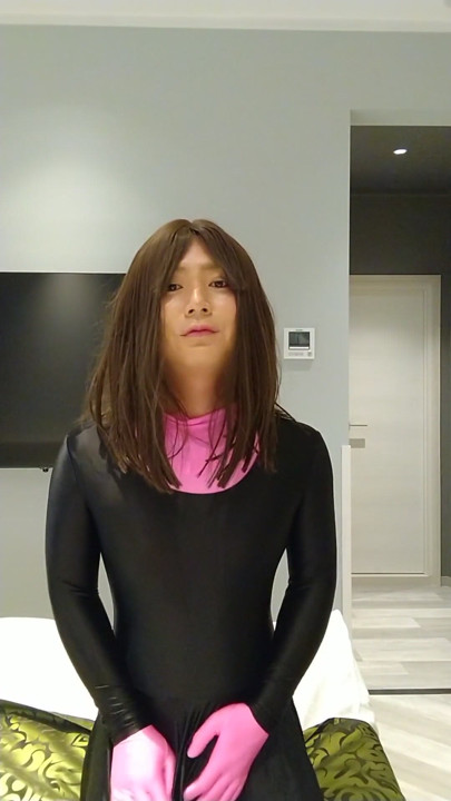 Japanese zentai masturbate crossdresses | Clip 1