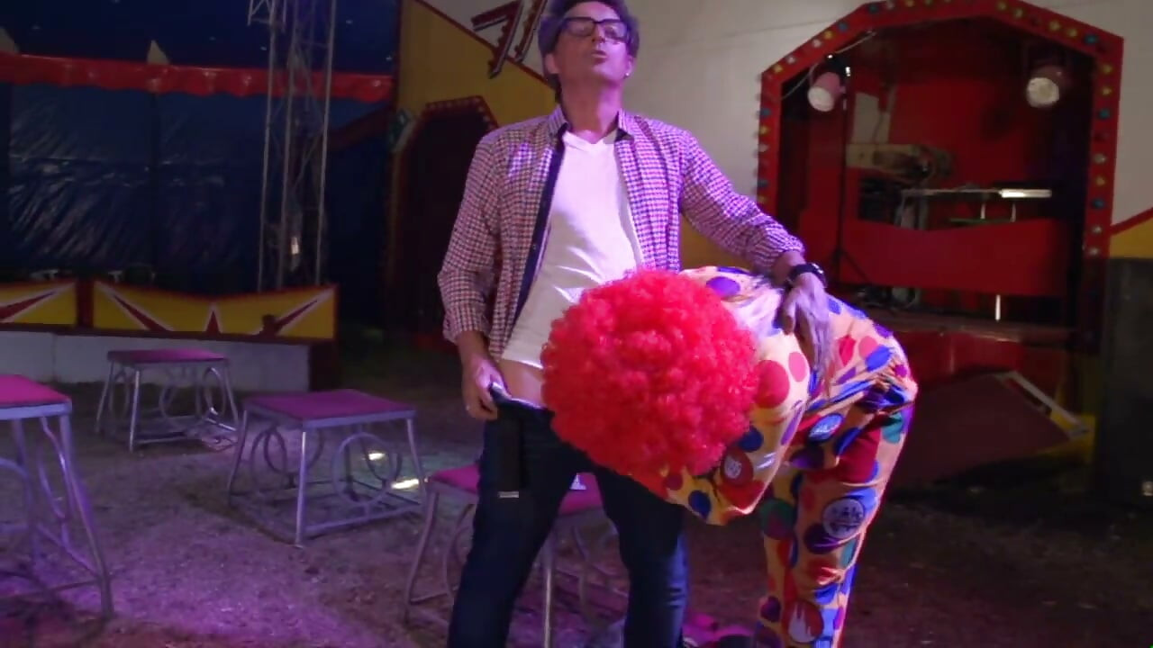 Sexy big boobs fucking in dogging position...in the circus