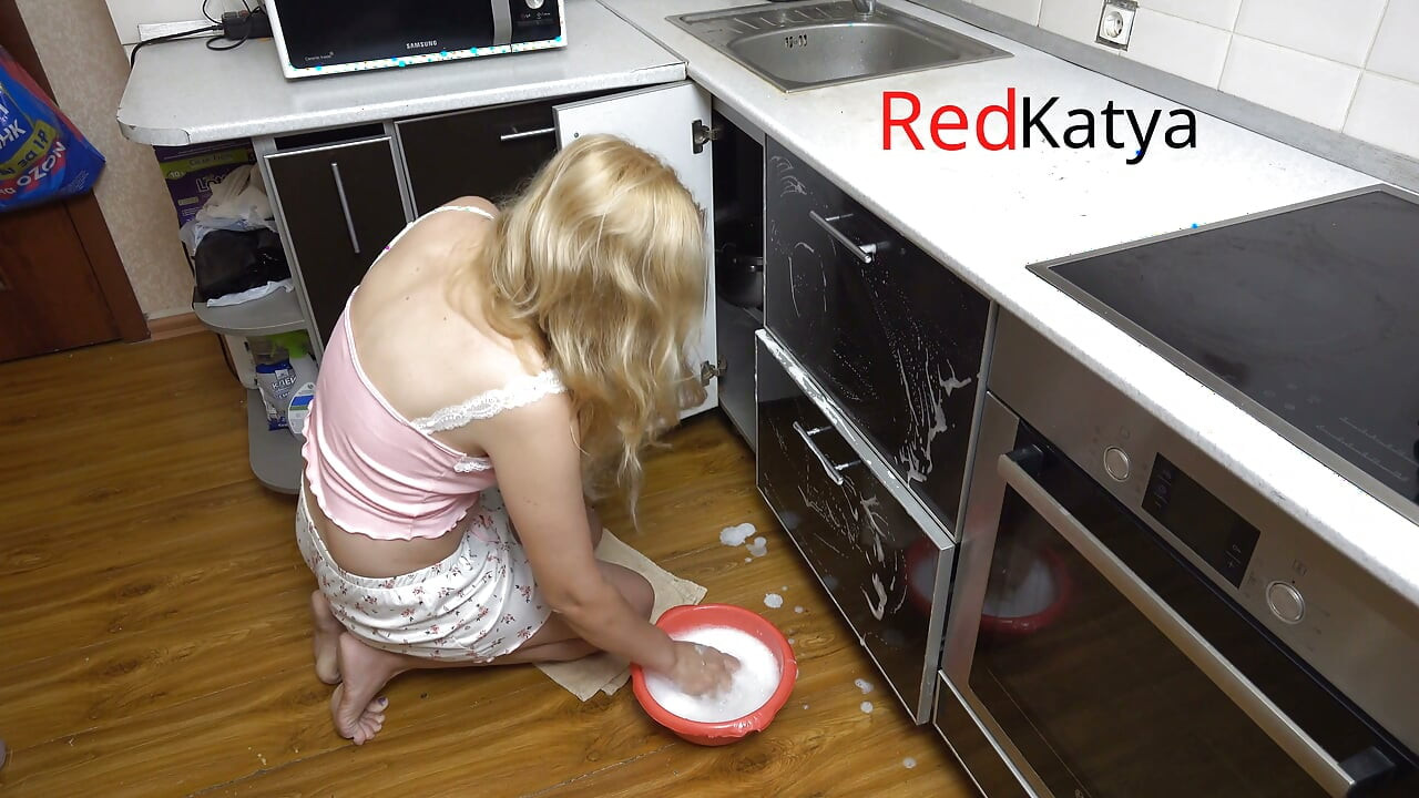 Blonde MILF Neighbor Gets Stuck Under Sink and Gets Fucked