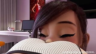 Lesbianas animación sexo con adorable solo
