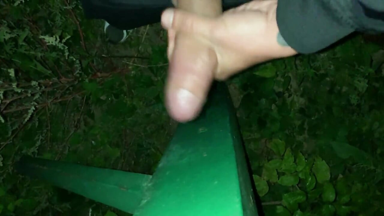 Cum on Light Pole and Taste Own Cum