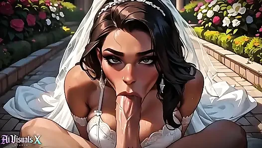 Latin gelin düğünden hemen önce bir büyük zenci karşı koyamıyor - gırtlağına kadar alma ve anal (4k yapay zeka animasyonlu)