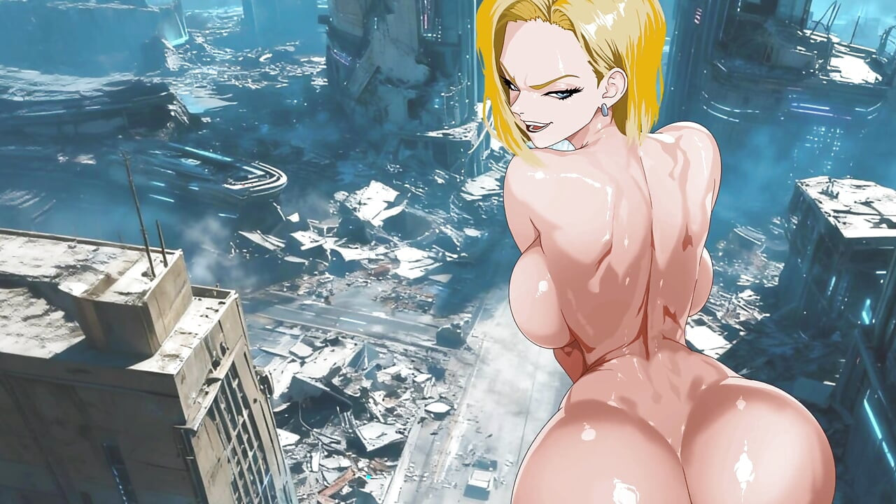 Android 18 gelecekteki bagajın büyük yarağını sikiyor ve emiyor. Dragon Ball Parodisi. Bölüm 2